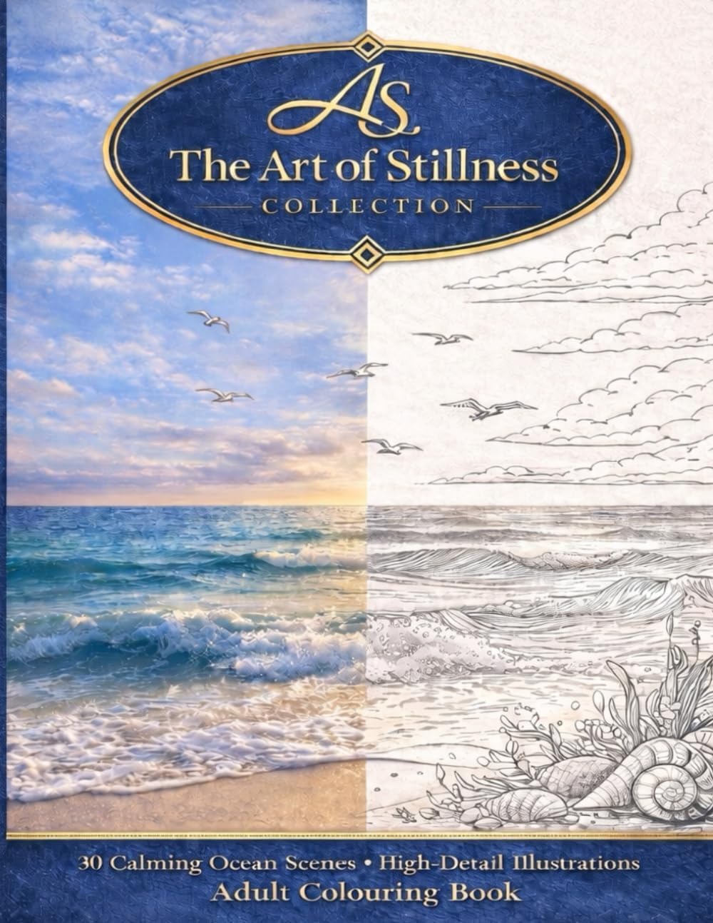 Calm Adult - Colouring In Books: The Art of Stillness – Colouring Collection (Ocean Calm) by James Savage