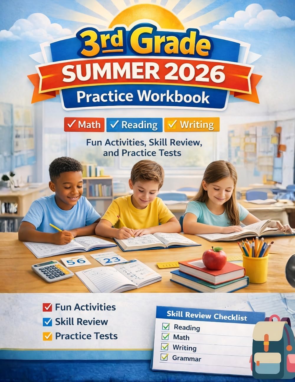3rd Grade Summer 2026 Practice Workbook: Fun Activities, Skill Review, and Practice Tests by J Publishing