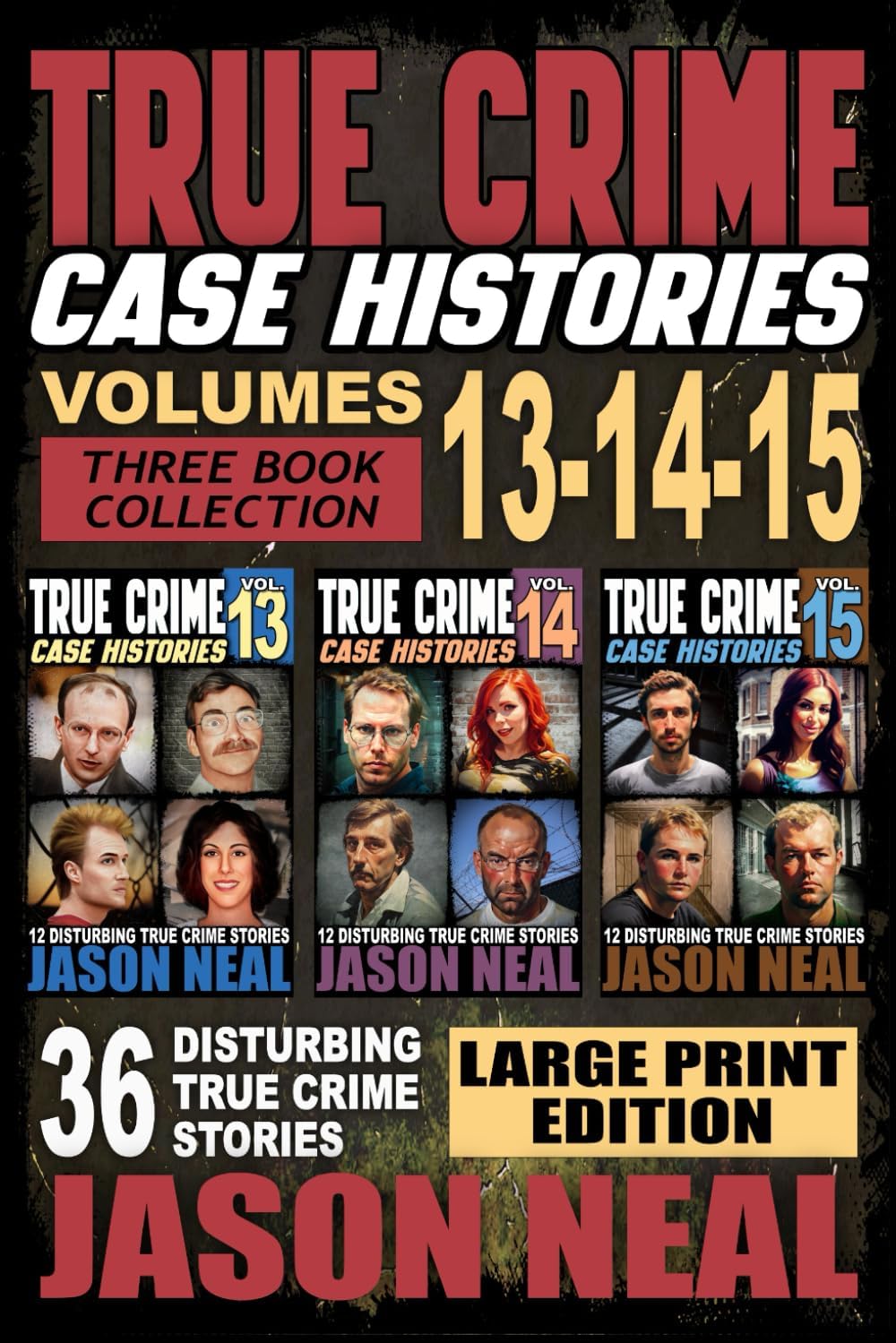 True Crime Case Histories - (Books 13, 14, & 15): 36 Disturbing Stories True Crime Stories (True Crime Case Histories - Large Print Editions) by Jason Neal