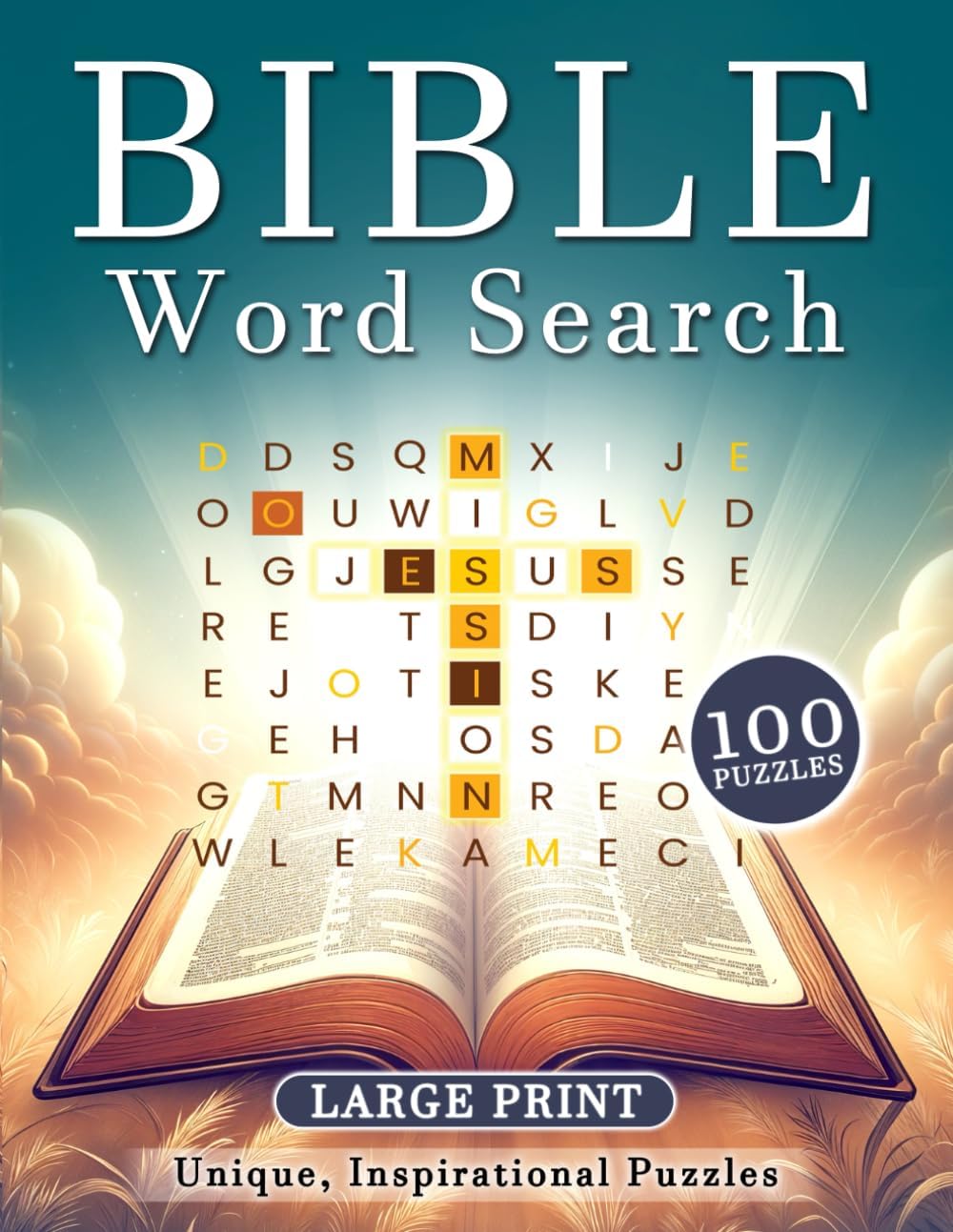 Bible Word Search for Adults Large Print: 3000 Words in 100 Unique, Inspirational Puzzles for Adults & Seniors by UltraBrain Publishing