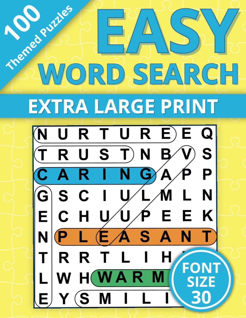 Extra Large Print Word Search: Easy Word Find Book For Seniors & Adults; 100 Themed Puzzles With Very Big Letters (Jumbo 30 Pt Font Size) - Anti Eye ... Letters (30 Font Size) To Have Fun And Relax) by Happytude Press