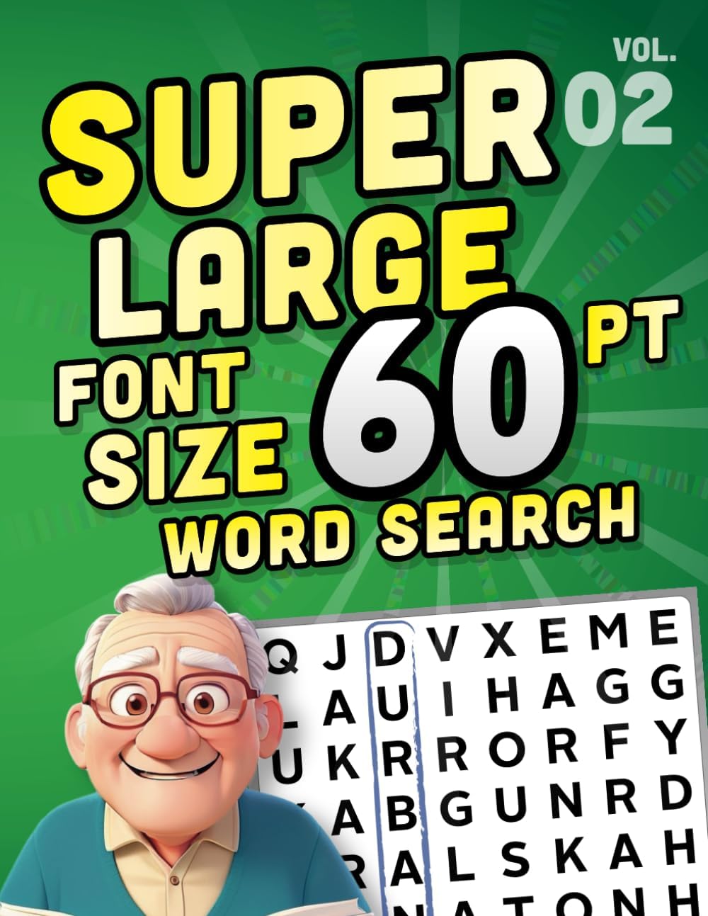 SUPER LARGE FONT SIZE 60 pt WORD SEARCH, vol. 02: Huge Print Puzzle Book with XL Letters for the Visually Impaired and Seniors (THEMED WORD SEARCH, SUPER LARGE FONT SIZE 60 pt) by DB Publishing