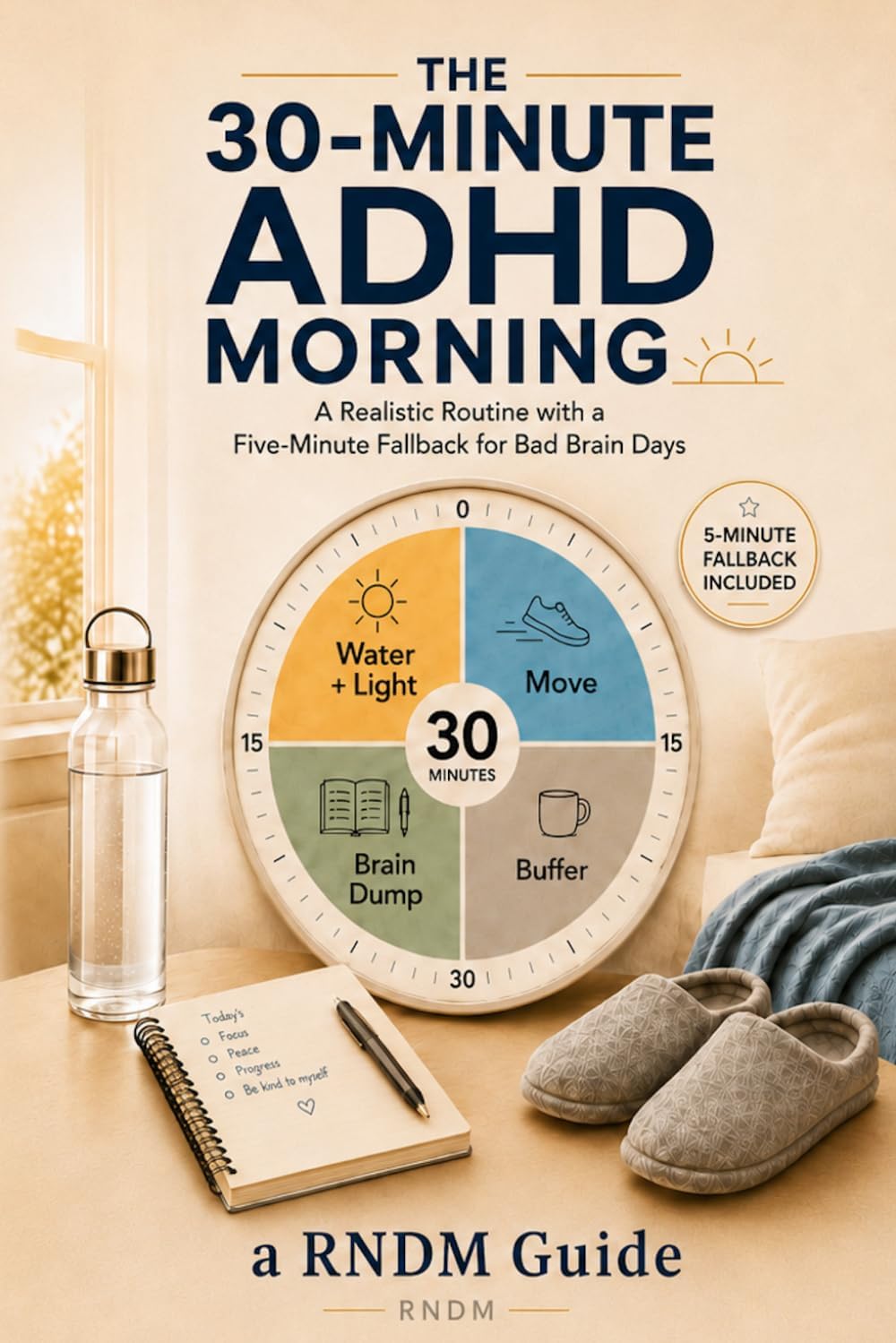 The 30-Minute ADHD Morning: A Realistic Adult ADHD Routine with a 5-Minute Fallback for Bad Brain Days (ADHD Resets) by a RNDM Guide