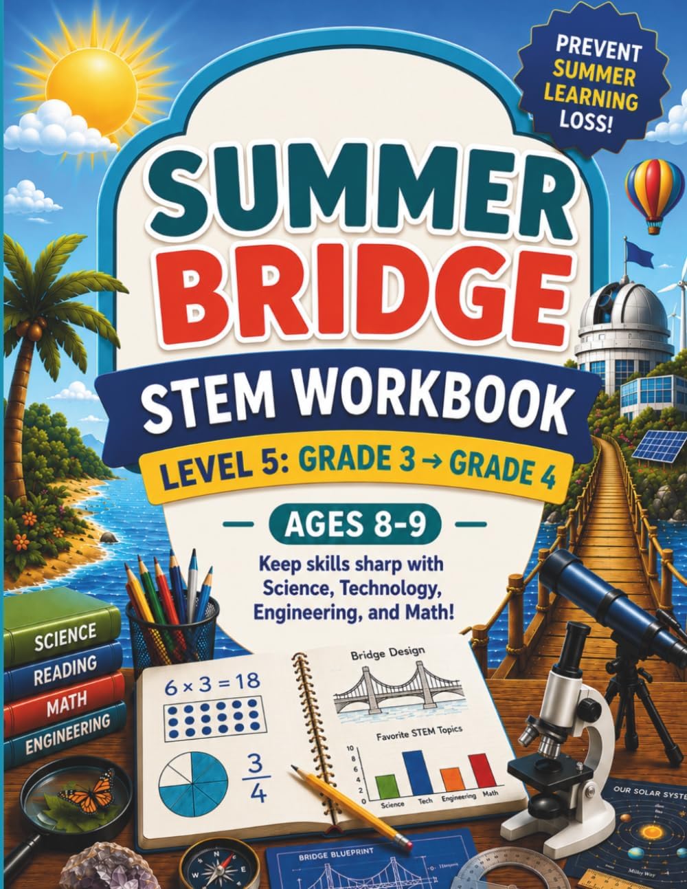 STEM Summer Bridge Level 5: A 4th Grade Readiness Workbook for Science, Technology, Engineering, and Math by Bydand Publishers