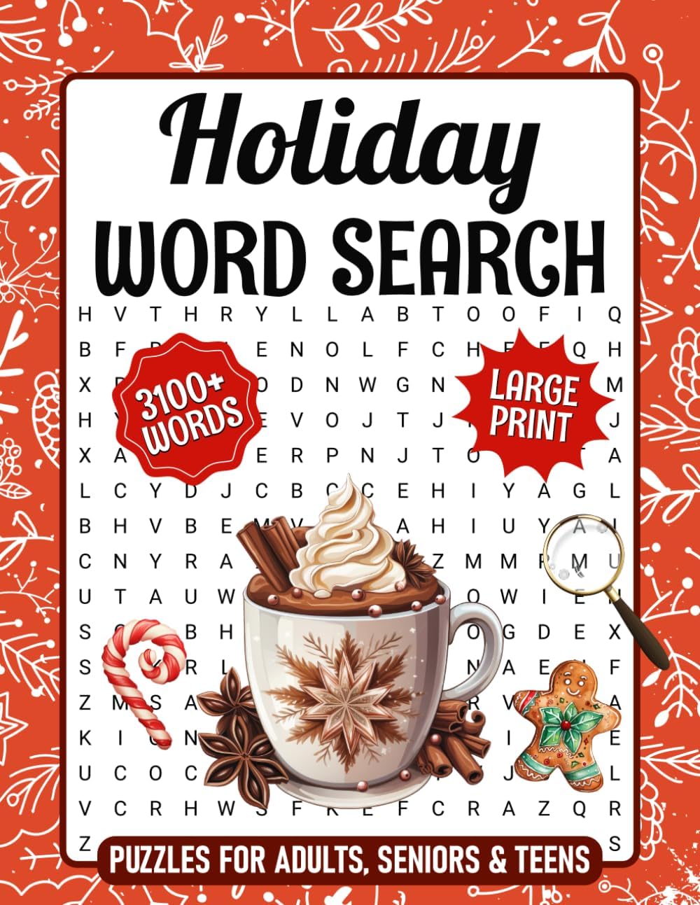 Holiday Word Search Puzzles Large Print: Fun & Relaxing 3100+ Words, Themed Word Find Puzzle Book For Adults, Seniors & Teens, 85 Cozy Christmas & Winter Holiday Word Searches With Solutions by Orion Puzzling