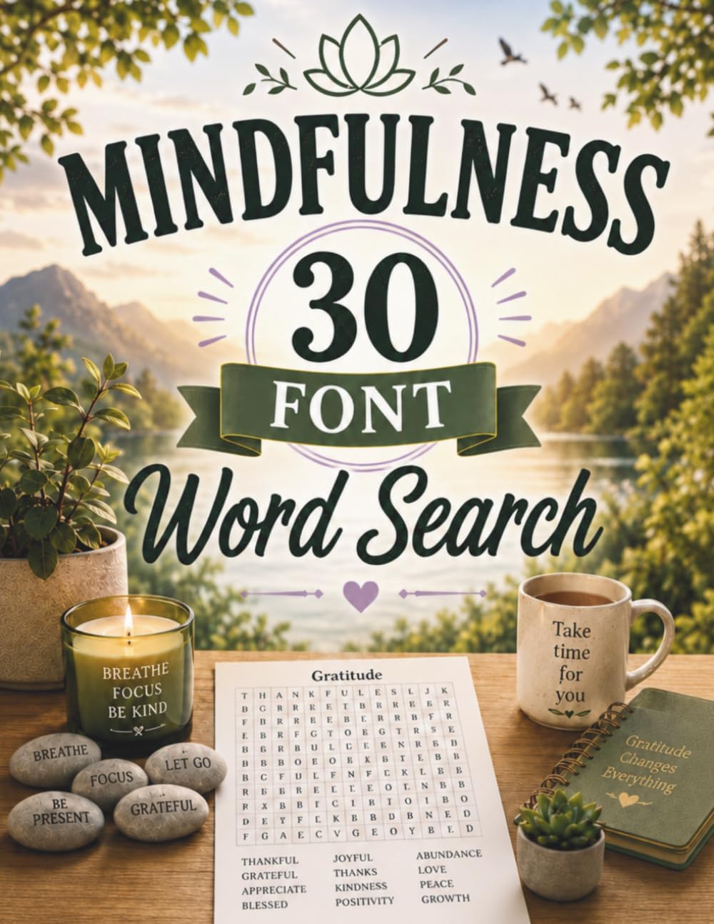 Mindfulness Word Search. Extra Large Font (30-Point Font): 50 Extra Large-Print Mindfulness Word Search Puzzles for Adults, Seniors, and Teens A ... Gift or Present (The 30-Font Puzzle Series) by The Little Willow Corner