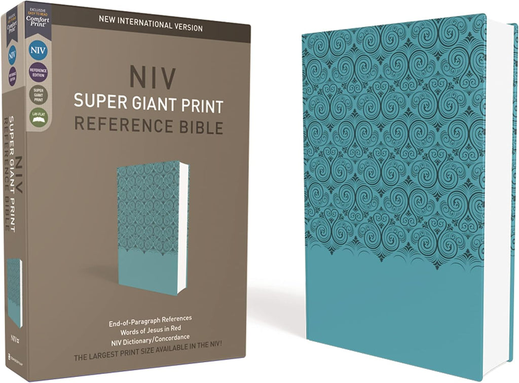NIV, Super Giant Print Reference Bible (Font Size: 16.5-point), Leathersoft, Teal, Red Letter, Comfort Print by Zondervan