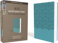 NIV, Super Giant Print Reference Bible (Font Size: 16.5-point), Leathersoft, Teal, Red Letter, Comfort Print by Zondervan