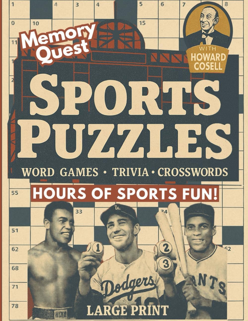 Memory Quest Sports Puzzles: Word Games, Trivia, Crosswords & Brain Boosters: Large Print Activity Book For Adults & Seniors by Frankie Lane