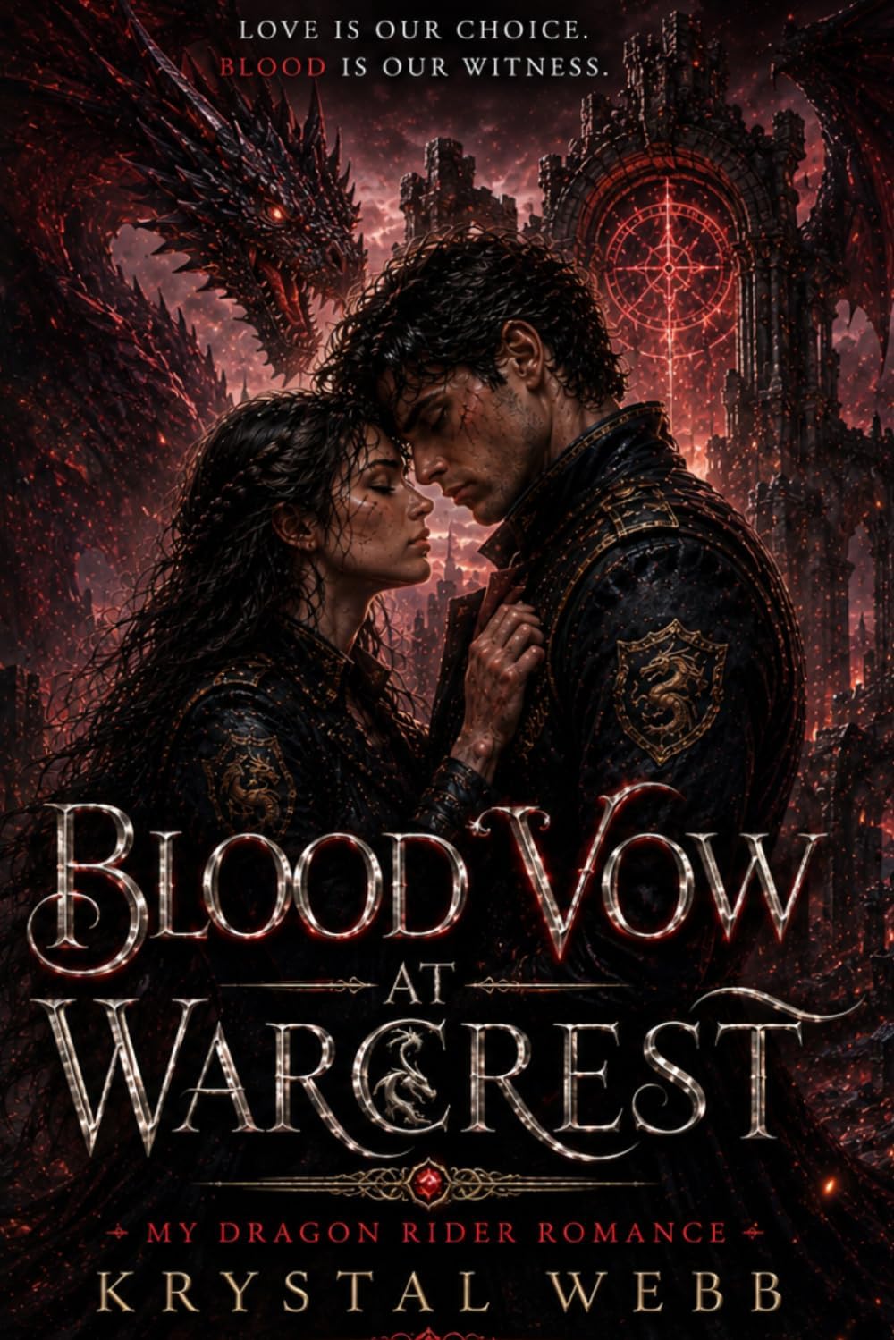 Blood Vow at Warcrest: A Fated Mates Dragon Rider Academy Romantasy (My Dragon Rider Romance) by Krystal Webb