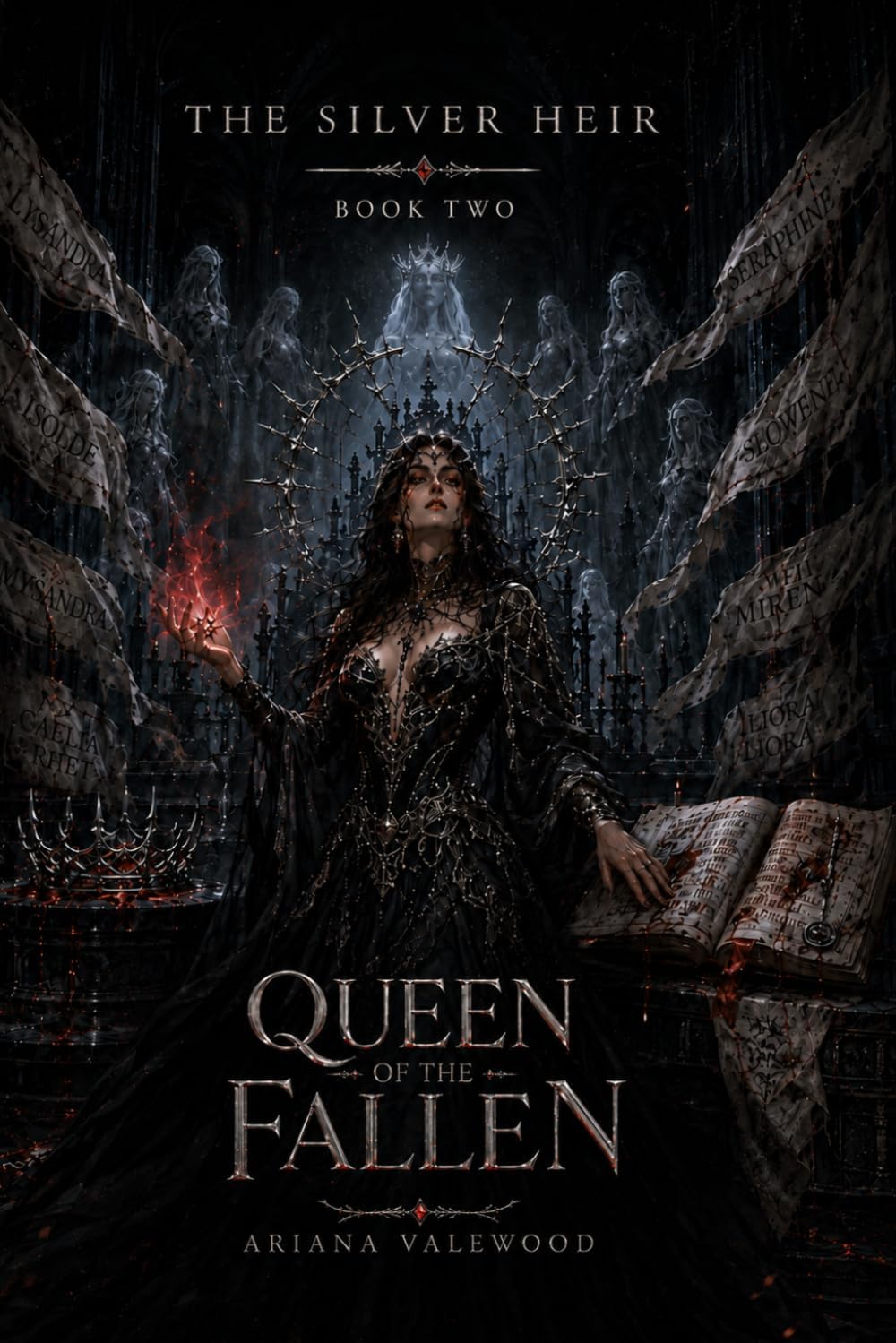 Queen of the Fallen: A Dark Royal Romantasy of Forbidden Blood, Fallen Queens, Crown Secrets, and a Cursed King’s Dangerous Bond (The Silver Heir) by Ariana Valewood