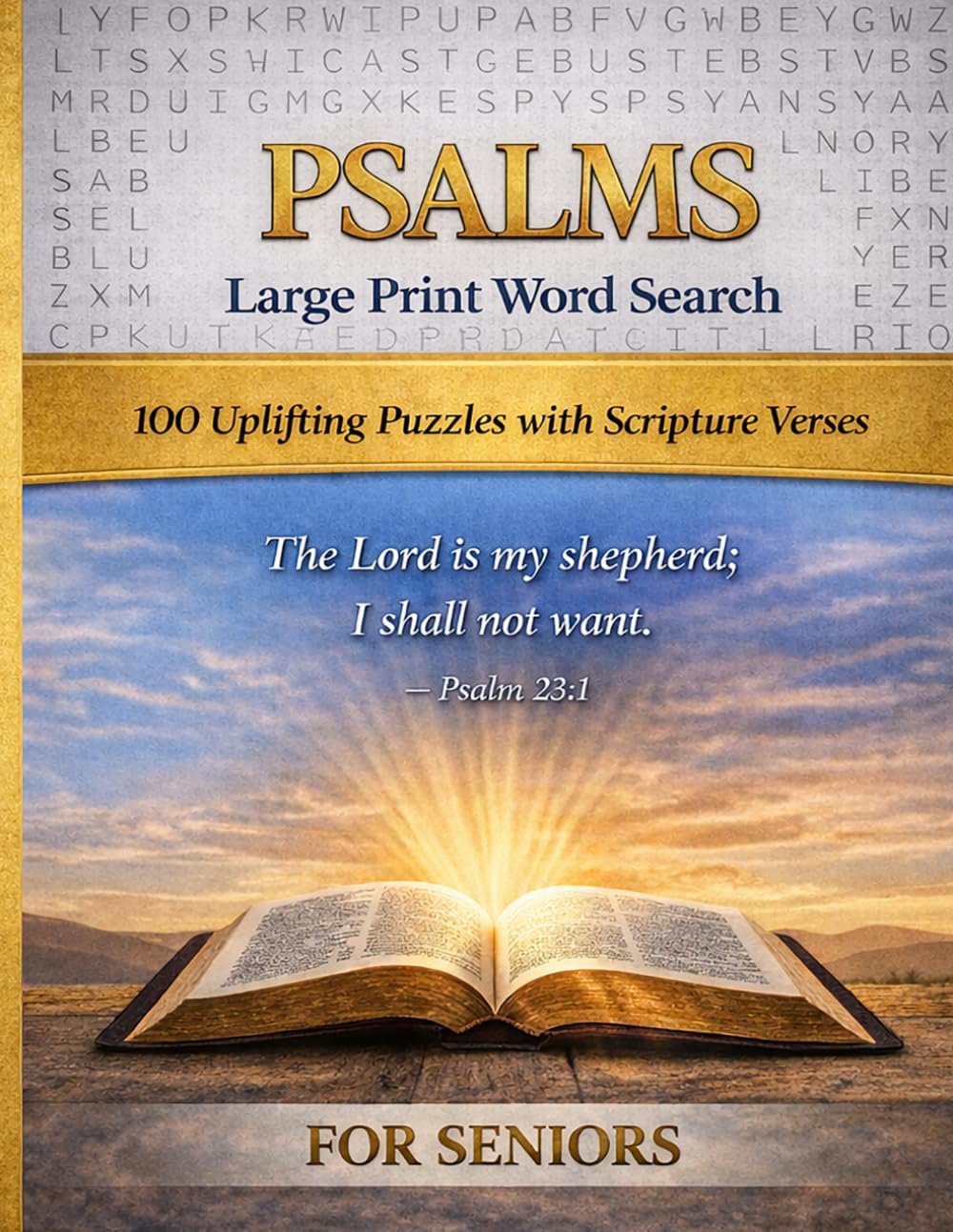 Large Print Psalms Word Search for Seniors: 100 Uplifting Puzzles with Scripture Verses from the Book of Psalms for Relaxation, Peace and Daily Devotion by Golden Faith Publishing