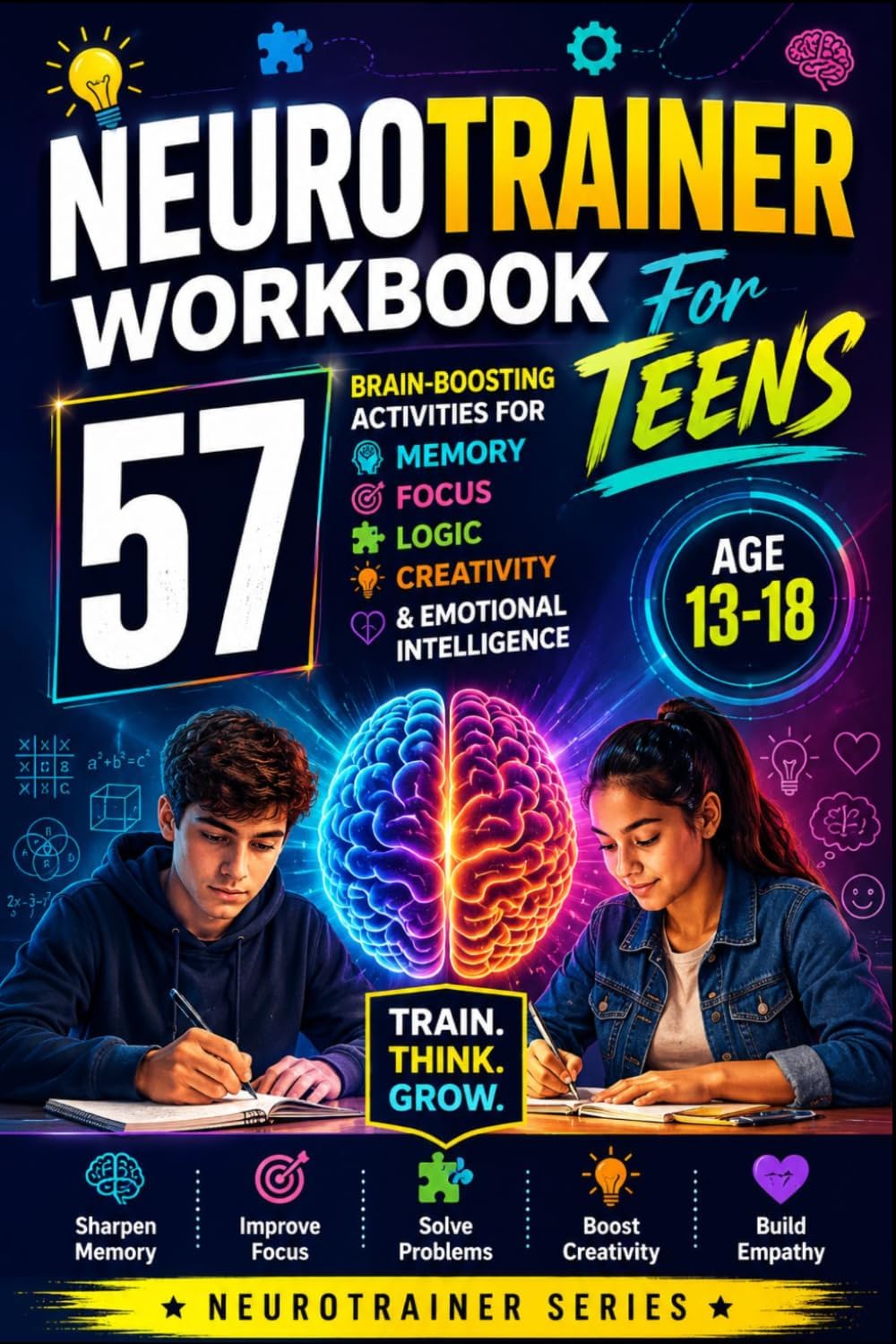 Neurotrainer Workbook For Teens: 57 Brain-Boosting Activities For Memory, Focus, Logic, Creativity & Emotional Intelligence Age 13-18 (Japanese Edition) by Neurotrainer Series
