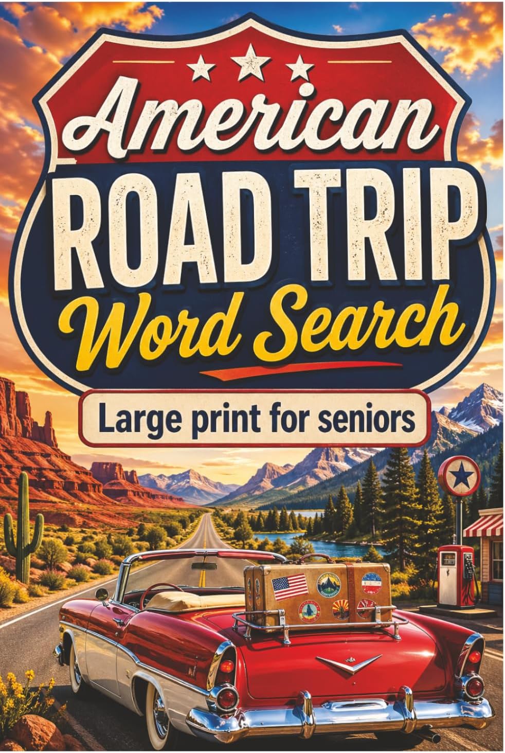 American Road Trip Word Search for Seniors: Large Print Travel Puzzle Book with 55 Easy Americana-Themed Word Searches, Classic Highways, National ... Nostalgic Destinations, and Answer Keys by JJ George Ashford