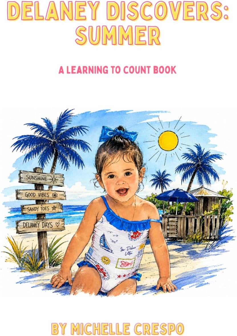 Delaney Discovers: Summer | A Learning to Count Activity Book: A Beach-Themed Counting Adventure for Toddlers and Preschoolers Learning Numbers 1–10 by Michelle Crespo