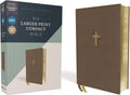 NIV, Larger Print Compact Bible, Leathersoft, Brown, Red Letter, Comfort Print by Zondervan