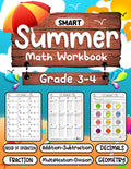 Smart Summer Math Workbook grade 3-4: 100 day of Math - Math workbook for learning:fractions,addition,subtraction,multiplication,division,Order of ... Grade 3-4 / Ages 8+ by adame printing