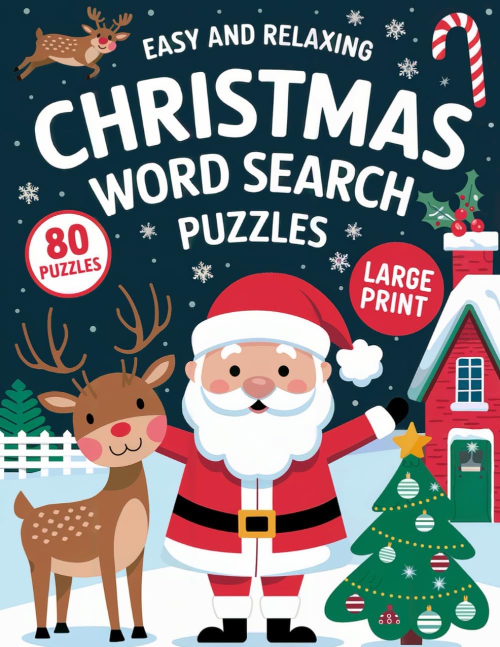 Easy and Relaxing Christmas Word Search Puzzles: 80 Large Print Puzzles for Adults and Seniors with Dementia by Ivy Glen