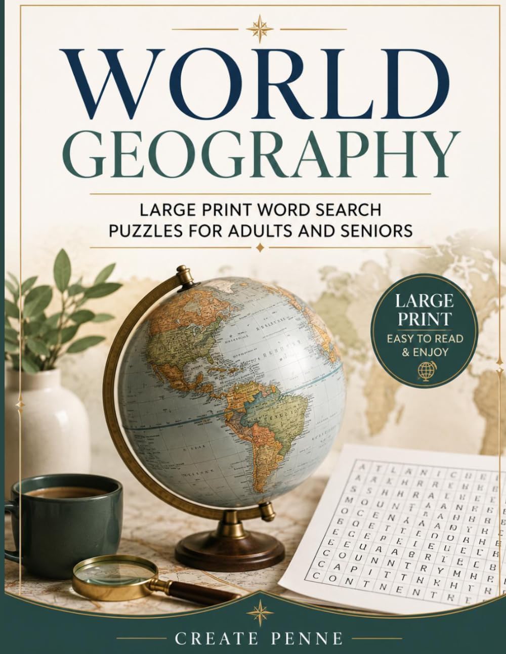 World Geography | Large Print Word Search Puzzles for Adults & Seniors: Relaxing Activities for Elderly Men and Women to Keep Busy (The Create Penne Seniors Word Search Puzzle Collection) by Create Penne