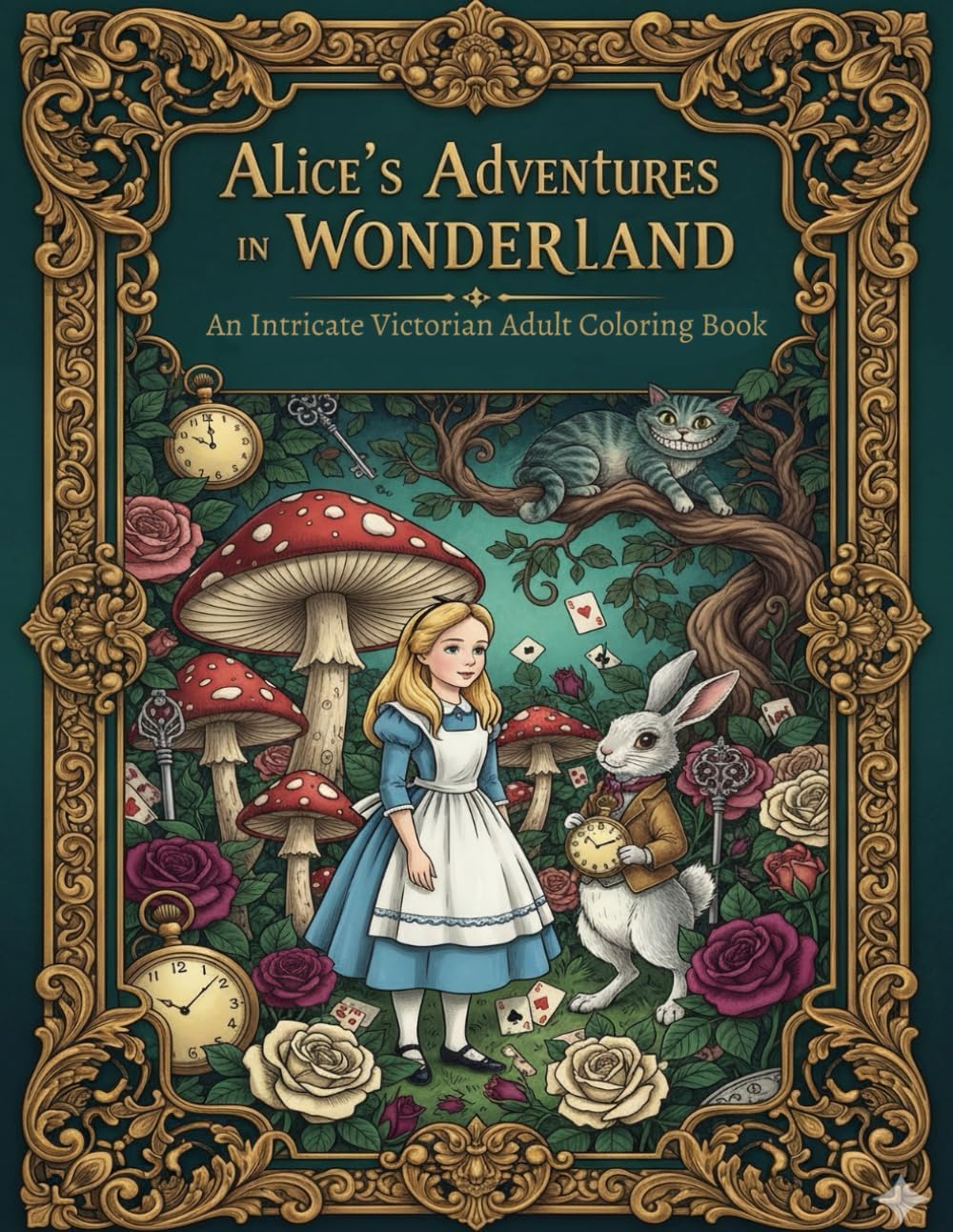 Alice’s Adventures in Wonderland: An Intricate Victorian Adult Coloring Book (The Timeless Tales Coloring Collection) by Moonlit Folio Studio