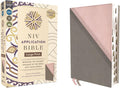 NIV Application Bible, Large Print, Leathersoft, Pink/Gray, Red Letter, Thumb Indexed, Comfort Print: Bringing the Ancient Message of the Bible into Your World (NIV Application Commentary Resources) by Zondervan