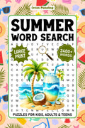 Summer Word Search Puzzles For Adults Large Print: 2400+ Words, Relaxing Beachside Fun Themed Word Find Puzzle Book For Seniors And Teens, Summer Holiday Activity Book With Solutions by Orion Puzzling