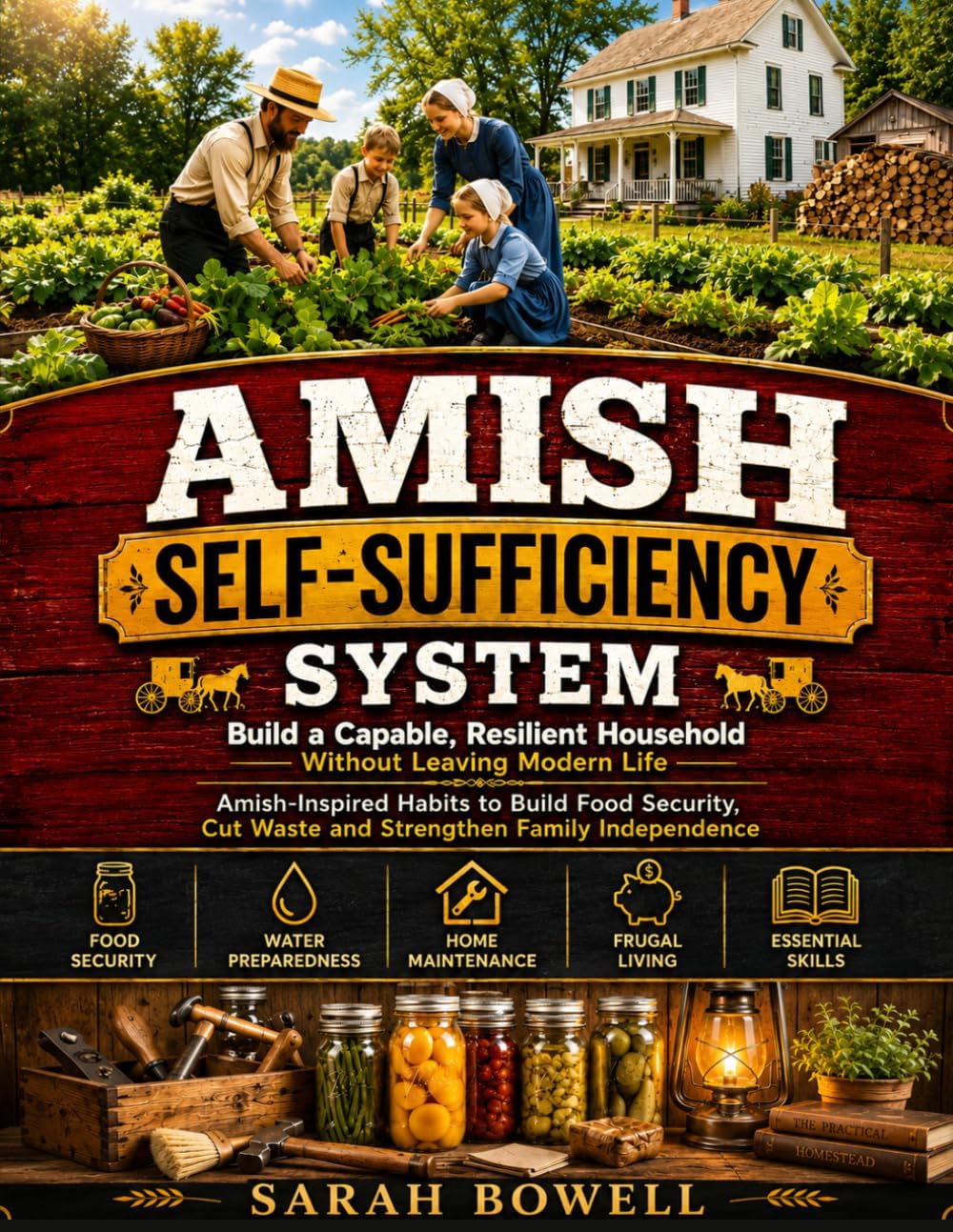 Amish Self-Sufficiency System: Build a Capable, Resilient Household Without Leaving Modern Life | Amish-Inspired Habits to Build Food Security, Cut Waste and Strengthen Family Independence by Sarah Bowell