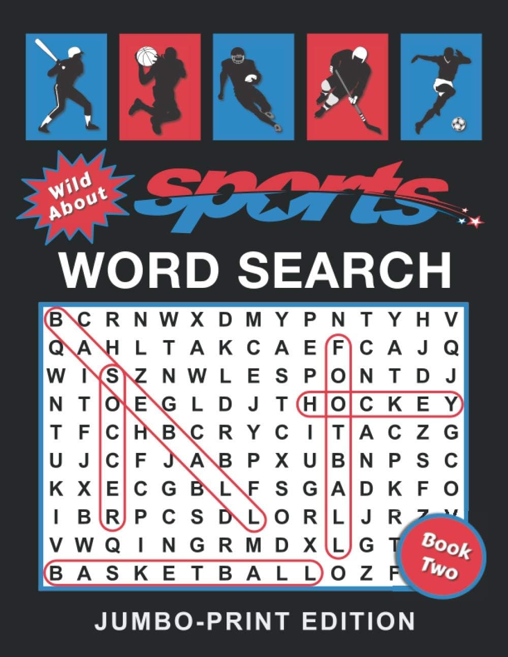 Wild About Sports Word Search Book: Jumbo-Print Edition: 50 Extra-Large Print Puzzles for Adults and Seniors with Low Vision by Clear Skies Large-Print Books