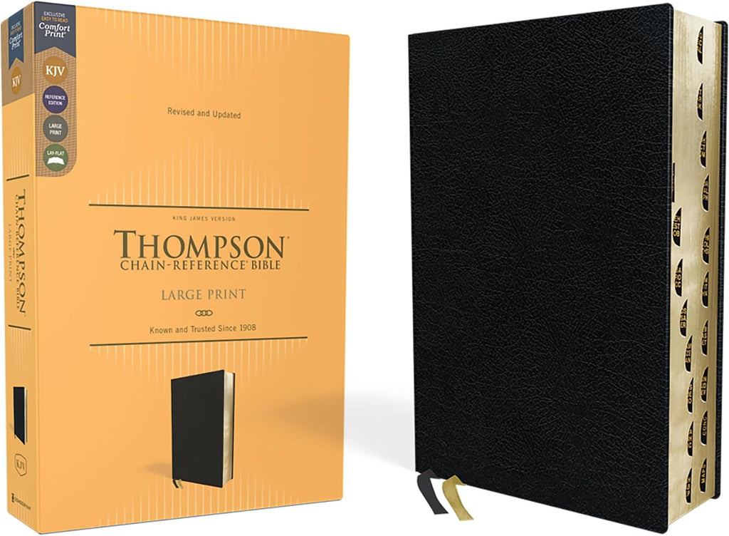 KJV, Thompson Chain-Reference Bible, Large Print, Bonded Leather, Black, Red Letter, Thumb Indexed, Comfort Print by Zondervan