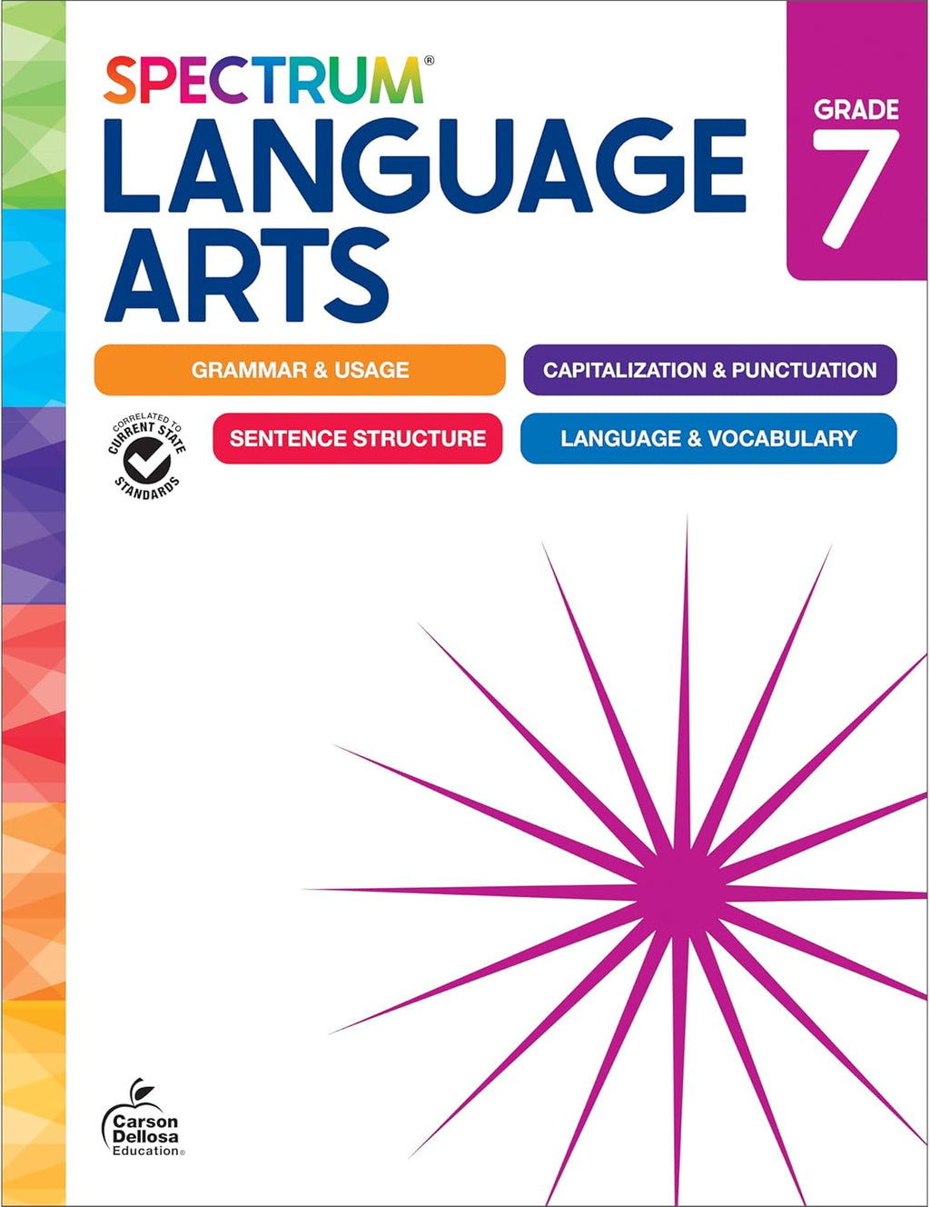 Spectrum Grade 7 Language Arts Workbook, ELA Middle School Books for Kids Ages 12-13 Covering Grammar, Vocabulary, Sentence Structure, Parts of Speech, and More, Classroom or Homeschool Curriculum by Spectrum