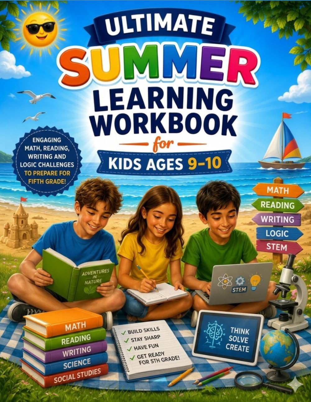 Ultimate Summer Learning Workbook for Kids Ages 9–10: Reading, Writing, Math, STEM, Logic, Brain Games and Educational Activities to Prepare for Fifth Grade Success by Roberto Beozzo
