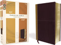 KJV, Amplified, Parallel Bible, Large Print, Leathersoft, Tan/Burgundy, Red Letter: Two Bible Versions Together for Study and Comparison by Zondervan