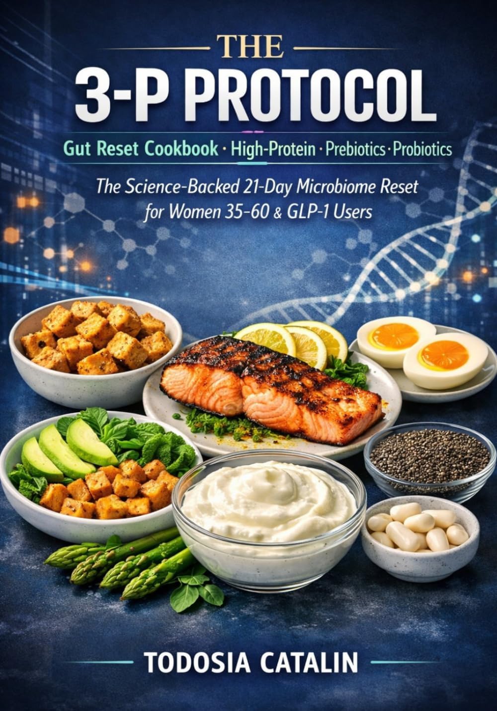 THE 3-P PROTOCOL: Gut Reset Cookbook High-Protein · Prebiotics · Probiotics The Science-Backed 21-Day Microbiome Reset for Women 35–60 & GLP-1 Users by Todosia Catalin