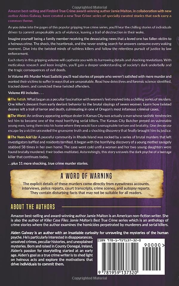 Curated True Crime #8: Murder Most Sadistic (Murder, Madness & Mayhem) by Jamie Malton