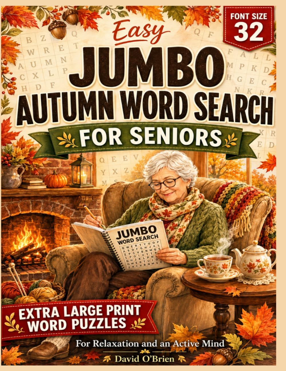 Easy Jumbo Autumn Word Search for Seniors: Extra Large Print Word Puzzles for Relaxation and an Active Mind | 100 Cozy Fall Puzzles in 32-Point Font (Discover & Solve Word Search Series) by David O'Brien