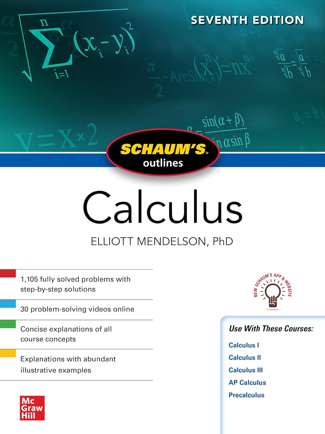Schaum's Outline of Calculus, Seventh Edition by MENDELSON