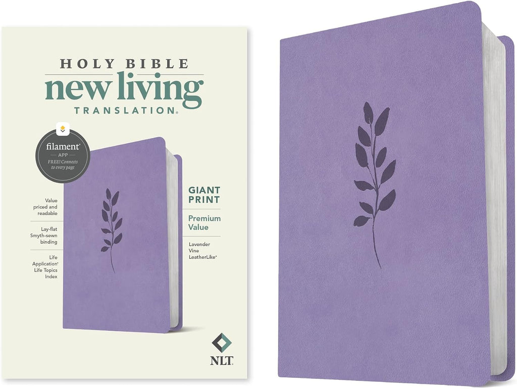 NLT Giant Print Premium Value Bible, Filament Enabled (LeatherLike, Lavender Vine) by New Living Translation