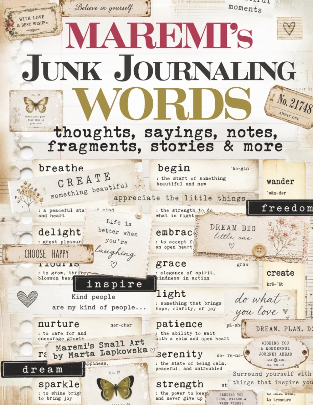 MAREMI'S Junk Journaling WORDS, thoughts, sayings, notes, fragments, stories & more by Marta Lapkowska Maremi Small Art