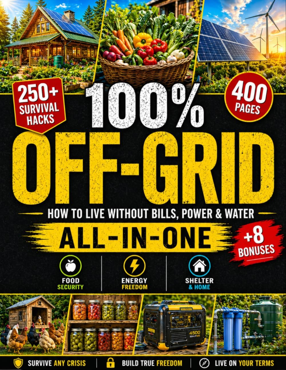 100% Off-Grid • The Ultimate Self-Sufficiency Bible: How to Grow, Build, and Protect Everything Your Family Needs for Long-Term Survival in Any Crisis - Without Prior Skills or Expensive Tools by Buck J. Carter
