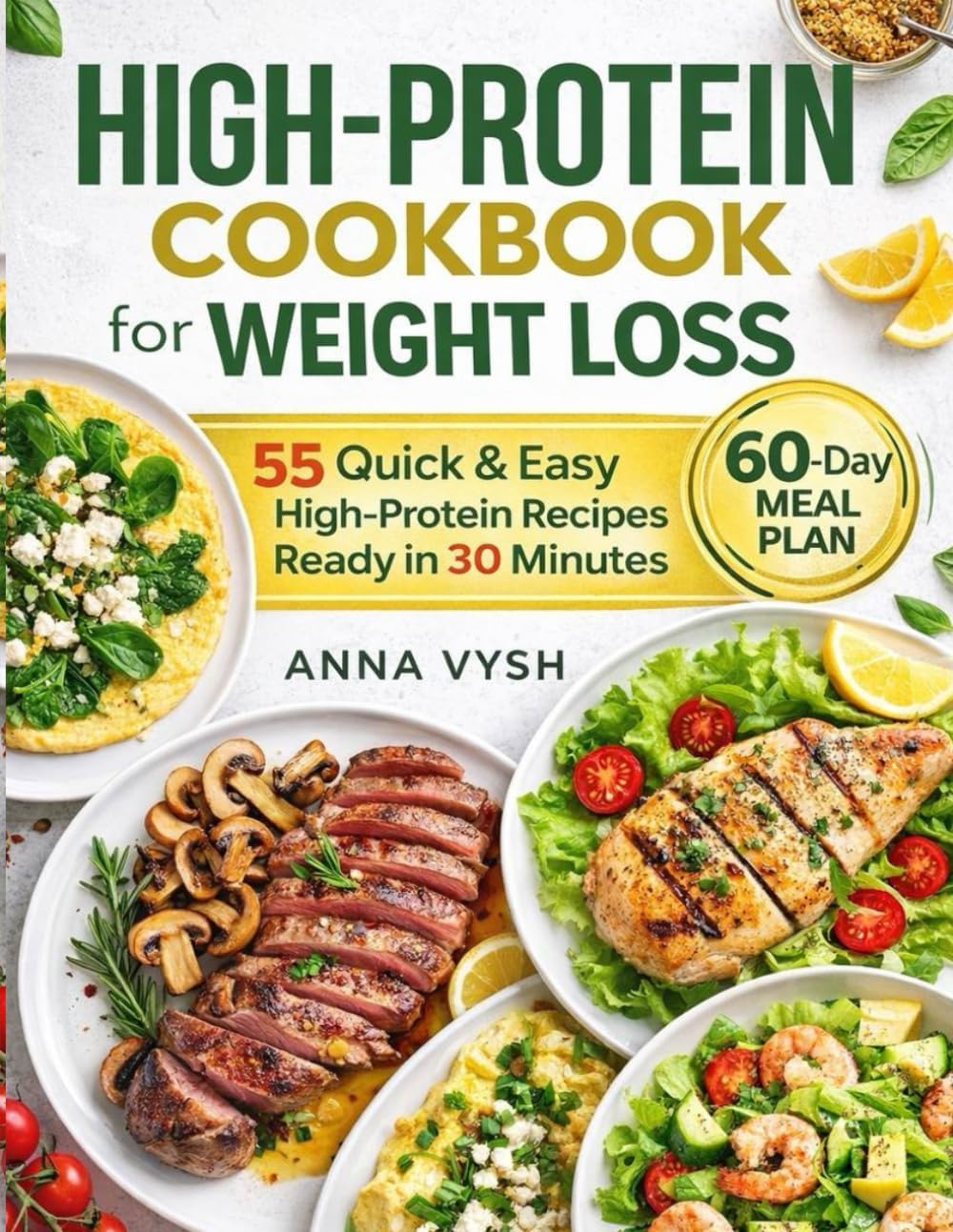 High-Protein Made Simple: 55 Quick & Easy 5-Ingredient Recipes for Rapid Muscle Growth and Weight Loss: The Visual Step-by-Step High Protein Cookbook ... Macro Info and 4 Exclusive Cooking Bonuses by Anna Vysh