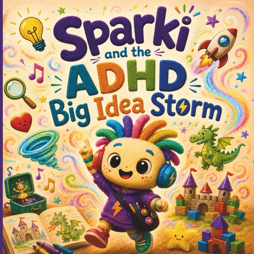 Sparki and the ADHD Big Idea Storm: A Colorful Children’s Picture Book About Big Ideas, Focus, and Learning to Start with One by Aven Liora