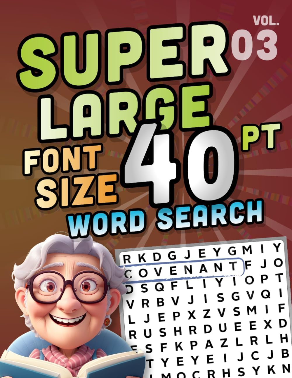 SUPER LARGE FONT SIZE 40 pt WORD SEARCH, vol. 03: Huge Jumbo Print Puzzle Book with XL Letters for the Visually Impaired and Seniors (Themed SUPER LARGE FONT 40 pt WORD SEARCH) by DB Publishing