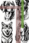 PERROS EN PRÁCTICA: APRENDE A DIBUJAR PERROS EN BLANCO Y NEGRO (Spanish Edition) by THE BOOK LAB -
