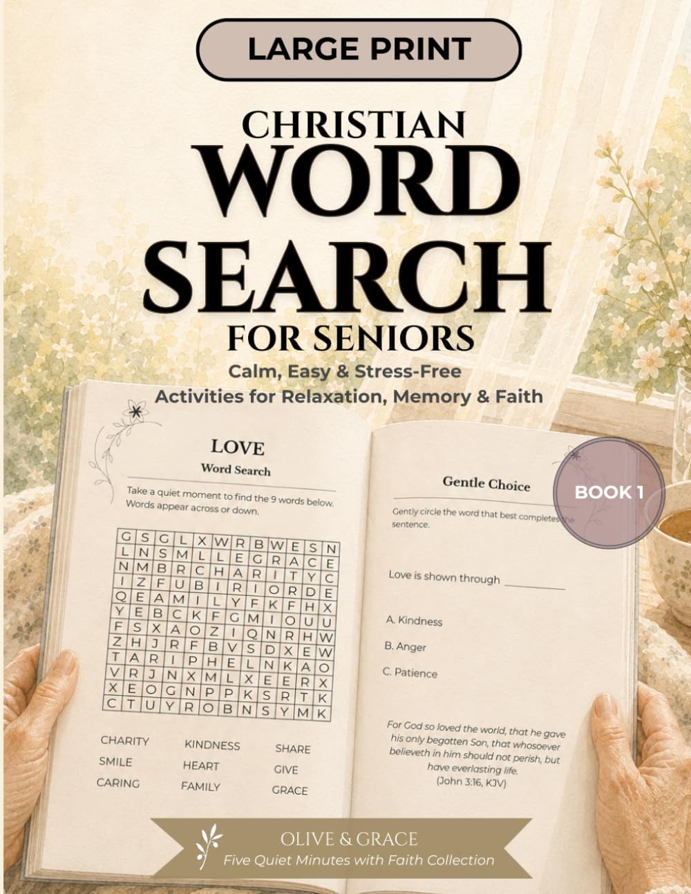 Christian Word Search for Seniors: Calm, Easy & Stress-Free Activities for Relaxation, Memory & Faith by David V. Boone