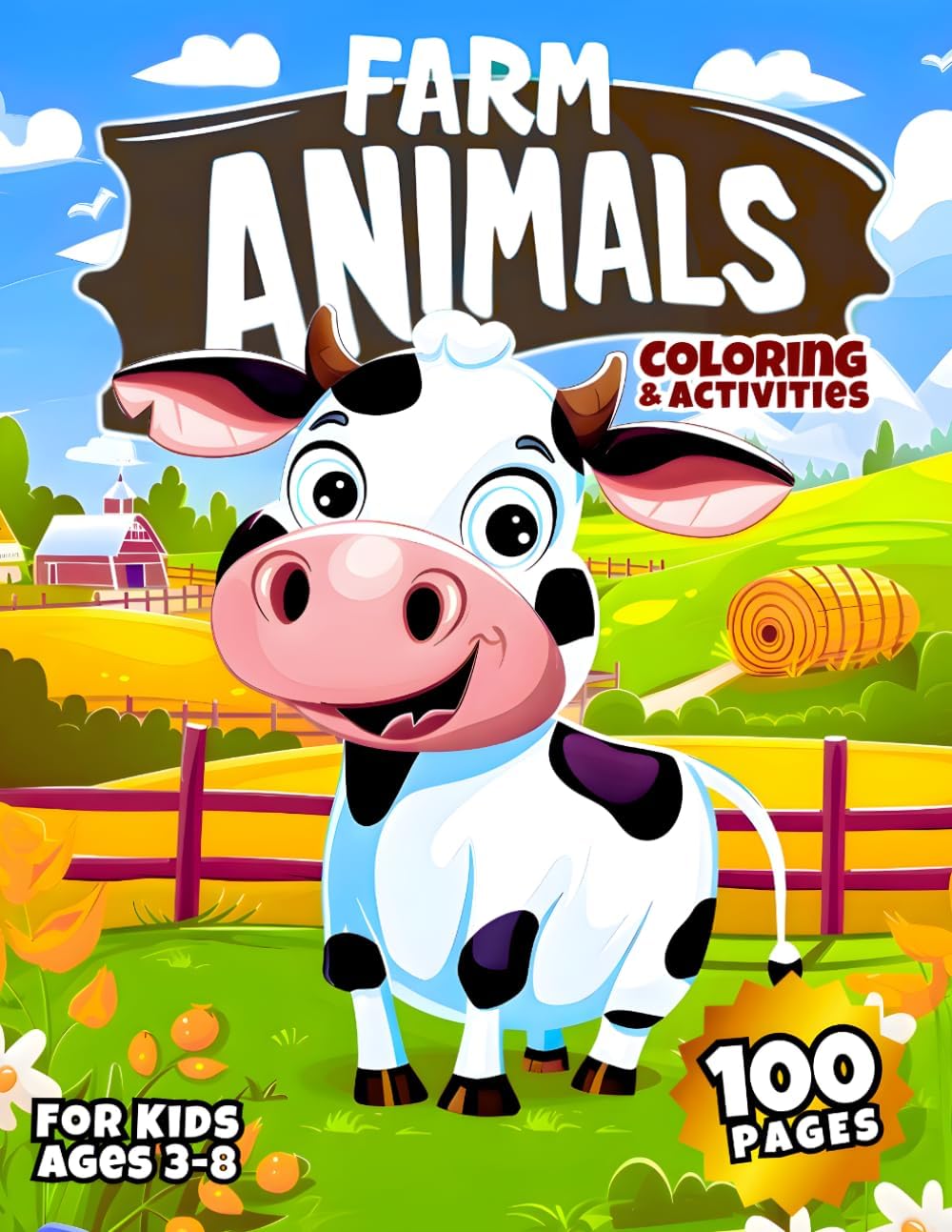 Big Book of Farm Animals Coloring & Activities for Kids Ages 3-8: A Fun 100-Page Workbook of Mazes, Word Searches & More — Includes Answer Key by Teddystore Fr