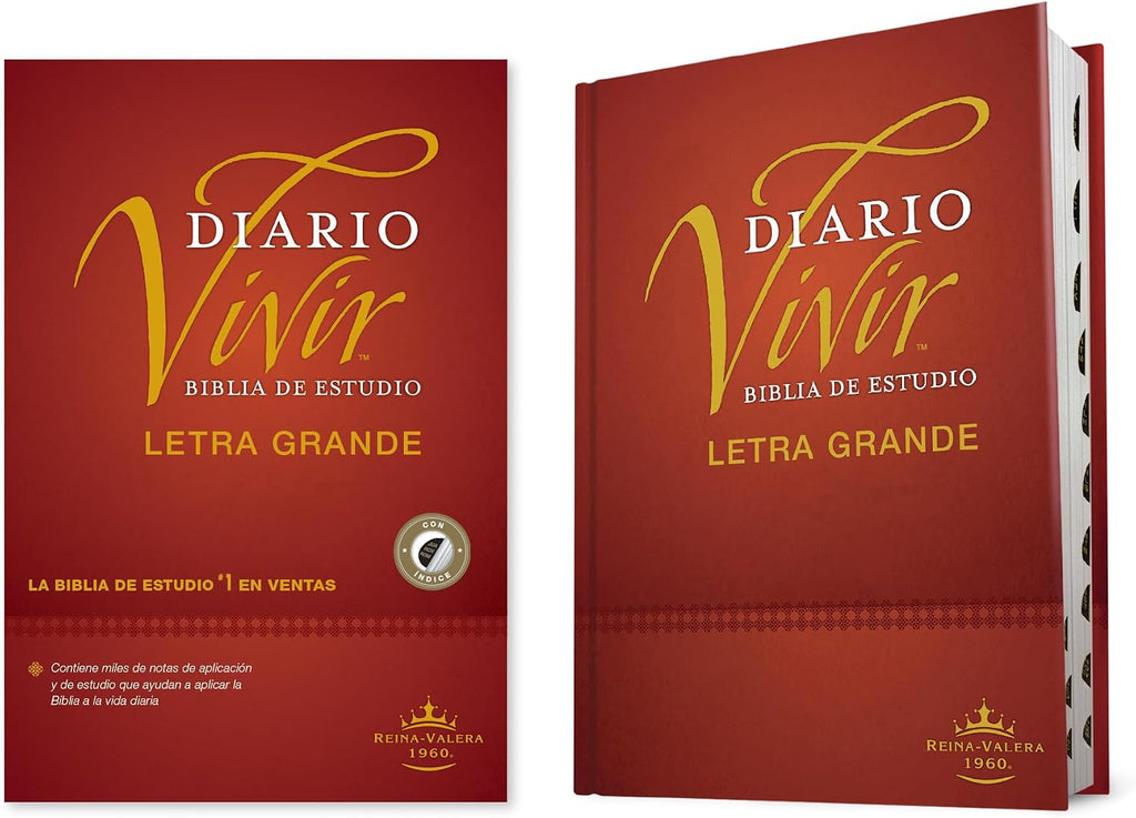 Biblia de estudio del diario vivir RVR60, letra grande (Tapa dura, Índice, Letra Roja) (Spanish Edition) by Tyndale