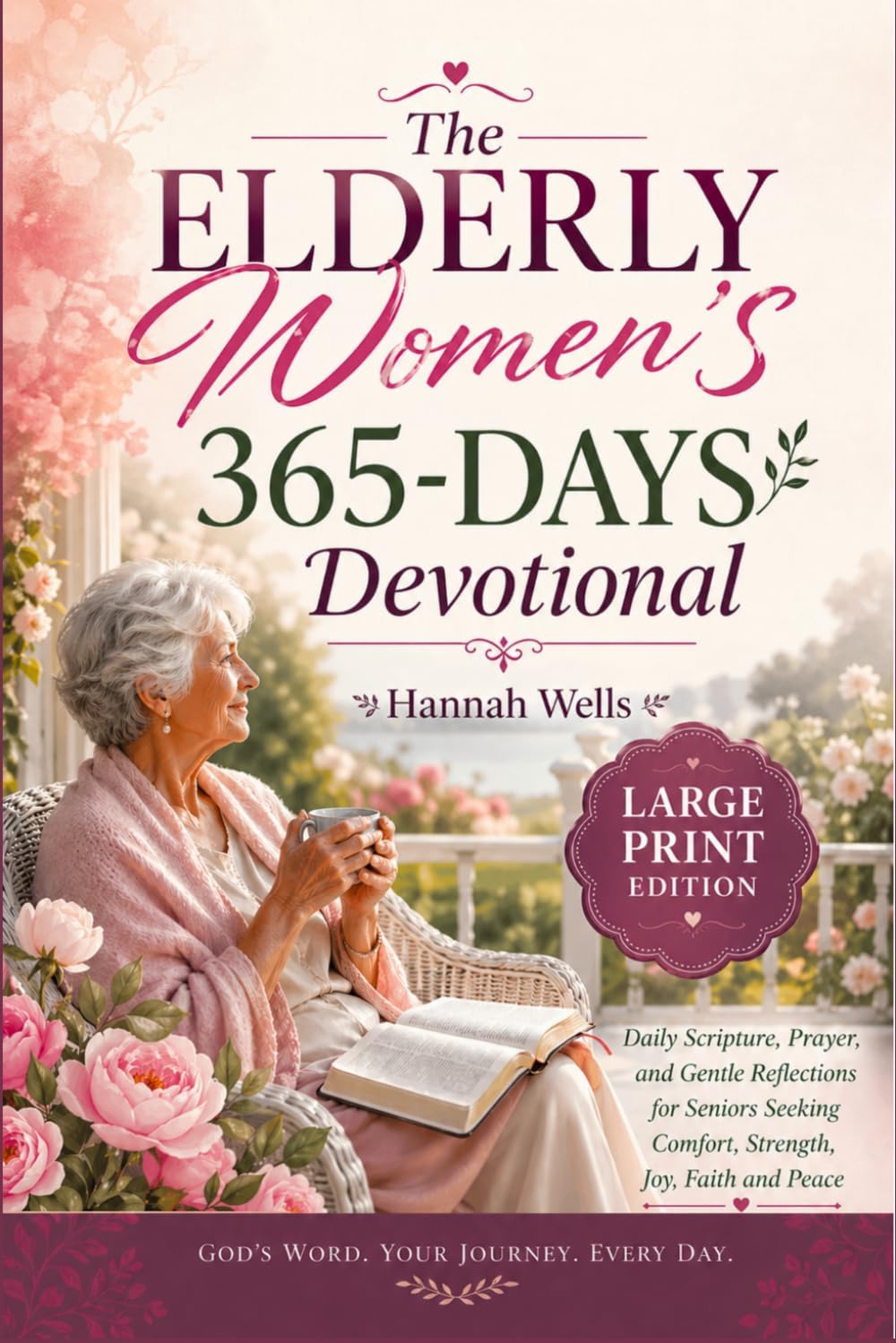 The Elderly Women’s 365-Days Devotional (Large Print Edition): Daily Scripture, Prayer, and Gentle Reflections for Seniors Seeking Comfort, Strength, Joy, Faith and Peace by Hannah Wells