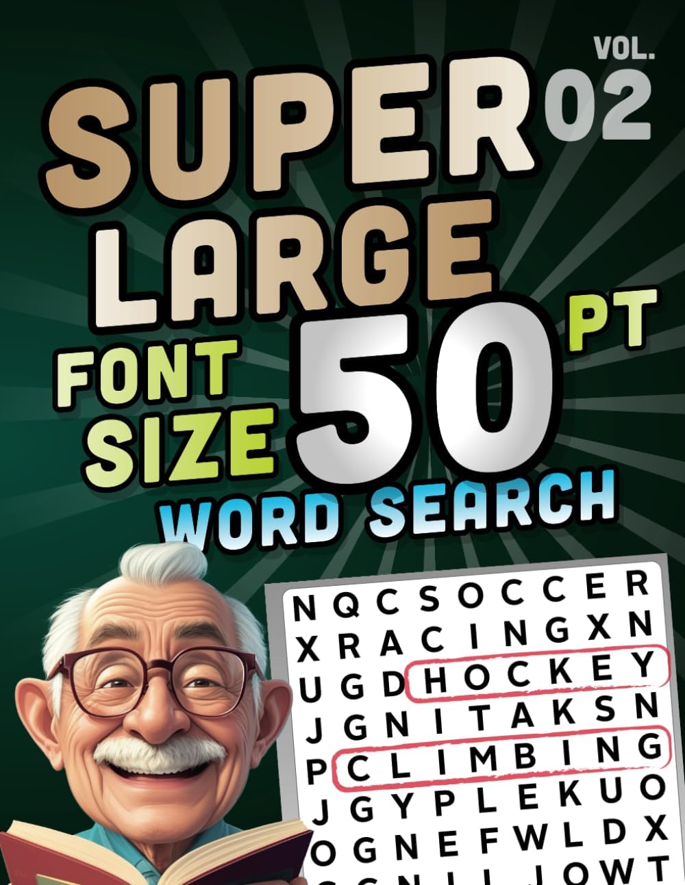 SUPER LARGE FONT SIZE 50 pt WORD SEARCH, vol. 02: Huge Jumbo Print Puzzle Book with XL Letters for the Visually Impaired and Seniors by DB Publishing