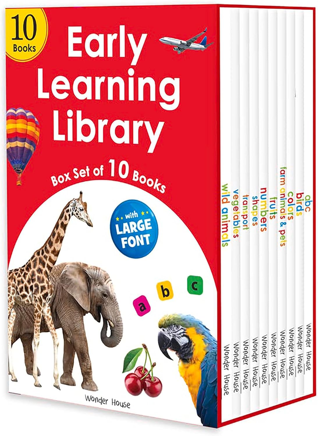 Early Learning Library - Box Set of 10 Books : Big Board Books Series (Large Font) by Wonder House Books