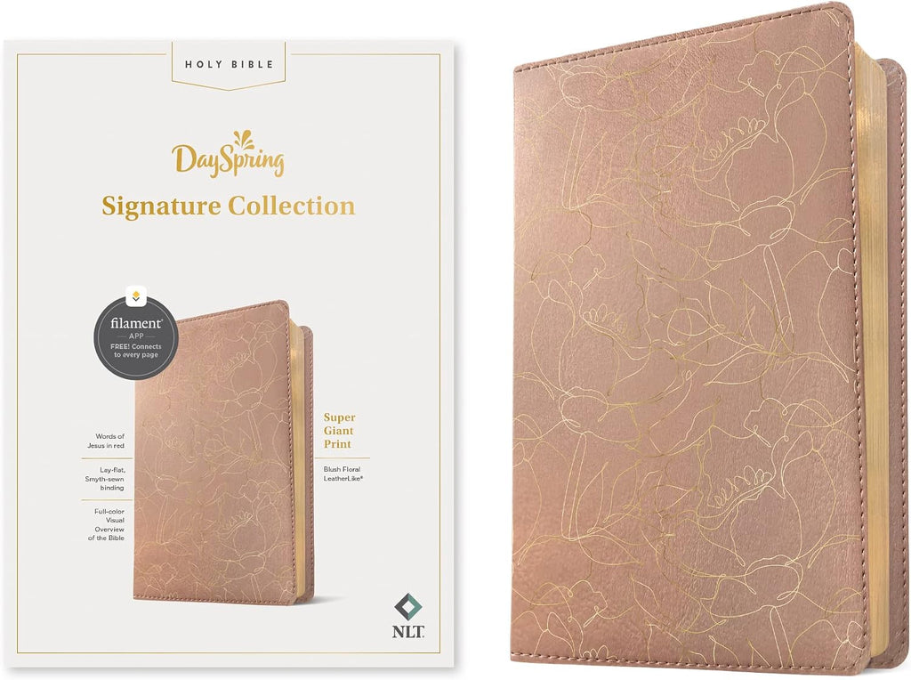 NLT Super Giant Print Bible, DaySpring Signature Collection, Filament Enabled (LeatherLike, Blush Floral, Red Letter): DaySpring Signature Collection by New Living Translation